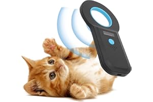 RENIFAN Pet Microchip Scanner - High Brightness OLED Display Pet ID Chip Reader with 128 Tag Information Storage for Dogs, Cats, Pets & Animals
