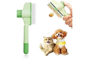 ‎VEYCVLA Fellblitz Bürste Katze, Fellblitzbürste, Flohkamm für Katzen & Hunde, Selbstreinigende Katzenbürste Mit AuslöSeknopf, Ideal für Langhaarkatzen Entfernt Lose Haare, Fördert gesundes Fell