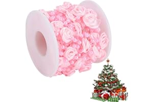 HZTYYIER Pearl Beads Chain Garland, 32.8 ft 1.3cm, for Party Wedding Decoration Flower Garland Wire for DIY Crafts Jewelry Wedding Doll TrimmingsTree Decoration(Pink)