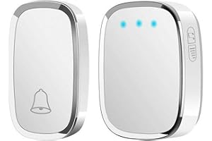 VIPSTAR Wireless Doorbell Waterproof Wall Plug-in Cordless Door Bell with 300M/1000Ft Long Range, 4 Levels Volume, 36 Melodies Ringstones, Weather-Resistant Smart Battery-Operated Doorbell Ring Chime, White