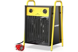 DAHTEC Calefactor Eléctrico 9000W - Calentador Portátiles Industriales - Termostato y Protección contra Sobrecalentamiento - Apto para Construcción, Garaje e Invernadero