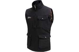 MeiLayM Herren Outdoor Weste mit Vielen Taschen Ärmellose Anglerweste Leicht Atmungsaktiv Ärmellose Jacke Jagd Fotografie Camping Sommer Multifunktionsweste Nylon Angeln Weste