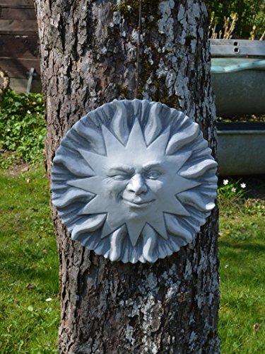 Schöne Wanddeko Sonne aus Steinguss frostfest Gartendeko Raumdeko - 2