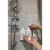 Duvara Asmalı Kilitli Aparatlı 3 L&uuml; Banyo Seti Şampuan Duş Jeli Ve Sa&ccedil; Kremi Plastik Şişesi 400 ml (2)