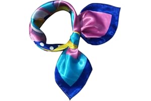 BUKINIE Soft Square Silk Scarf for Women, Lightweight Floral Print Small Satin Flight Attendant Scarf Leopard Neck Vintage Adjustable Silk Elegant Scarves for Wrist Handbag, Ladies Daily Dress