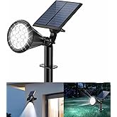 Forlife BEYAZ 18 LED Spot G&uuml;neş Enerjili Bah&ccedil;e Aydınlatma Lambası, Fotoselli, Spike Aplik, 18W Su Ge&ccedil;irmez Dış Mekan Solar La