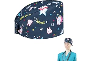 HABNI 1 Pezzo Calot Chirurgico in Tessuto, Cappellini da Lavoro Regolabile Bandana Cappello da Pittore Cotone Stampato Unisex Berretto Protezione Polvere per Infermieri, Medici, Dentisti