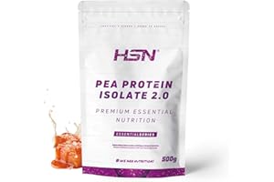 Proteína de Guisante Aislada de HSN | Sabor Caramelo Salado 500 g = 17 Tomas por Envase | 100% Vegana | Pea Protein Isolate | No-GMO, Sin Gluten, Sin Soja ni Azúcares añadidos