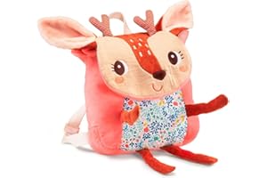 LILLIPUTIENS - Sac à dos doux pour enfants - Stella le Faon - Confortable et ludique avec détails colorés - Parfait pour la crèche et les sorties - Stimule l’imagination - Dès 10 mois - 84454