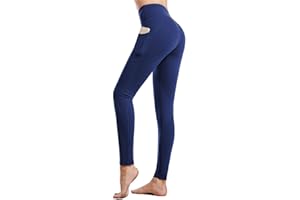 CAMBIVO Legging de Sport Femme, Pantalon de Yoga avec Poches, Pantalon Femme Taille Haute pour contrôler du Ventre, Pantalon de Sport avec Tissu Etirable pour Pilates, Exercices, Coures