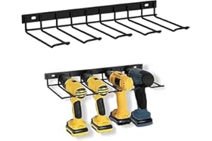 BeShero Garage Elektrowerkzeug Organizer Bohrer Wandhalterung Bohrmaschinen Aufbewahrung Regal Wandmontage Lagerregal Werkzeugregal Werkstatt Bohrerhalter Organisation