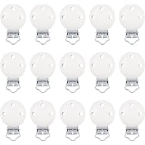 10 Clips Pour Sucette En Bois - Attache Tétine Rose | Pince Vêtements Bébé | 4.5cm Diamètre | Acier Inoxydable