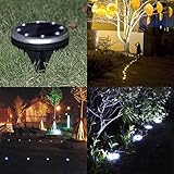 8LED Solarbetriebene LED Bodeneinbauleuchte Außenleuchte Solar Leuchte - Wasserdicht Solar Path Lights Garten Landschaft Beleuchtung Lampe für Yard Auffahrt Rasen Pathway (8Pack) - 3