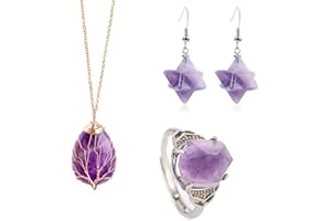 Soulnioi Amethyst Necklace Set Jeweley Gift for Women