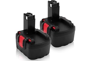 Powayup 2 Pezzi 14,4V 3.6Ah Ni-MH Batteria per Bosch 14.4V BAT038 BAT040 BAT041 BAT159 2607335275 2607335533 2607335534 2607335711 2607335465 13614 AHS 41 PSR 14.4 GST 14.4V