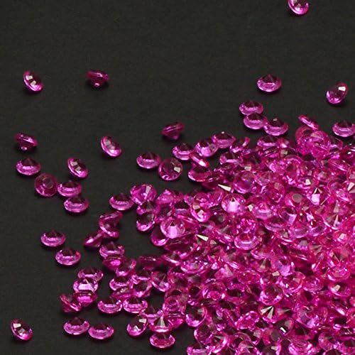 PePeng Pack of 5000 Clear Decorative Wedding Table Scatter Crystals for 6-8 Tables, Make Wedding Days more Magic with the Acrylic Gem Confetti (Hot Pink)