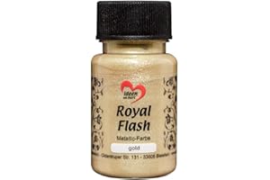 ‎IDEEN MIT HERZ Ideen mit Herz Royal Flash, Acryl-Farbe, metallic, mit feinsten Glitzerpartikeln, 50 ml (gold)