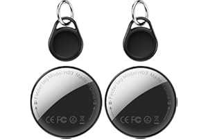 DDHTSAL Android Smart Tracker Tags (2 Pack) - Compatible With Google Find My Device (Only Android 9.0+), Replaceable Battery, 100dB Loud Beep with Holder, IP68 Waterproof GPS Tracker for Keys, Bags, Luggage