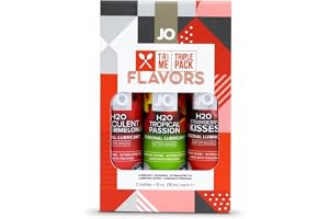 JO H2O Tri-Me Triple Pack Flavors, Water Based Sugar Free Lube for Men, Women and Couples, 1 Fl Oz