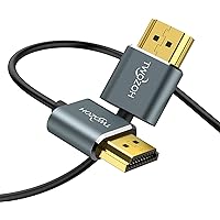 Twozoh Ultra Thin HDMI to HDMI Cable 1M, Hyper Slim HDMI 2.0 Cable, Extremely Flexible 4K HDMI Cord Support 3D/4K@60Hz, 2160P