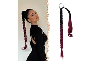 BARSDAR 66cm Lunga Treccia Estensione Coda di Cavallo con Cravatta Capelli, Lisci Avvolgere Intorno Marrone Treccia Coda Cavallo Capelli Extension Sintetico Posticci per Donne - Scuro Marrone Misto