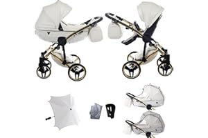 Neu! Original Junama Diamond Individual Line v2 Modulsysteme Kombikinderwagen 2in1 Exclusive Prams (04 Weiß Gold)