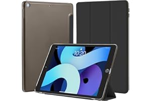 4UBonLife Coque pour iPad 10,2 Pouces 9ème/8ème/7ème Génération 2021/2020/2019, Housse Étui de Protection Léger Coque Arrière en PC Rigide Translucide Givré pour iPad 9/8/7, Noir