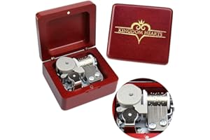 Sinzyo Kingdom Hearts Scatola musicale vintage in legno Movimento Natale San Valentino Regalo di compleanno (Scatola di legno rossa)