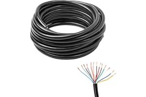Feuunly Cavo a 13 Conduttori per Rimorchio 8m, Cavo Rimorchio 13x0,5 mm², 12V 24V Cavo Nero Tondi per Rimorchio Caravan Camion Trattori Auto RV (8 Metri)