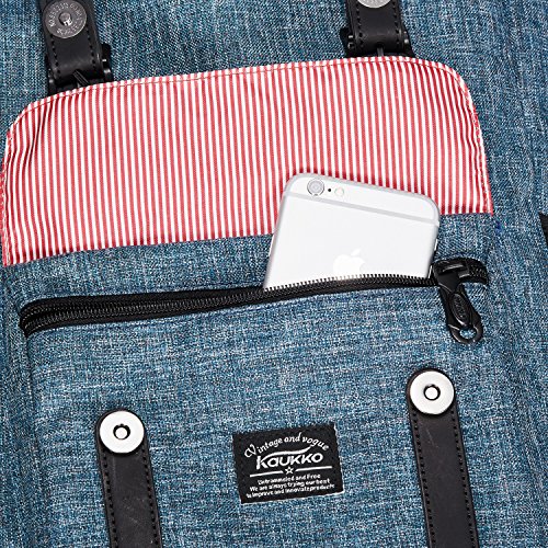 Rucksack Damen Herren Studenten Backpack KAUKKO 17 Zoll Laptop Rucksack für 15″ Notebook Lässiger Daypacks Schüler Backpacks Schultaschen of 2 Side Pockets für Wandern Reisen Camping - 6