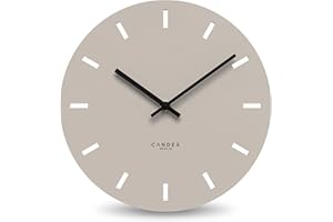 ‎CANDER BERLIN Cander Berlin MNU 2530 P Wanduhr lautlos ohne Ticken 30 cm analog Küche Wohnzimmer modern Vintage warmgrau MDF