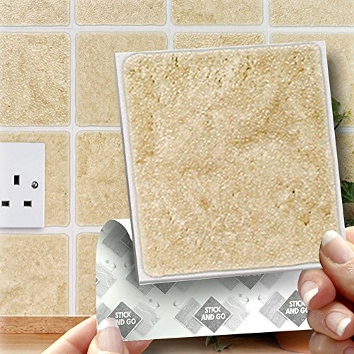Buy 18 SANDSTONE EFFECT WALL TILES 2mm Thick and solid Self Adhesive