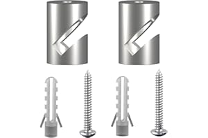 OASHISU Pack of 2 Aluminium Alloy Wall and Ceiling Pins "V-Style" Silver for Textile Cable Ceiling Mounting Monkey Swing Surface-Mounted Cable Holder for Lamp DIY with Screws and Dowels