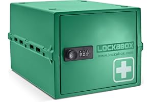 Lockabox One™ | Wysokiej jakości zamykane, pudełko do przechowywania leków, witamin i suplementów diety | Klasa medyczna i wolna od BPA | Wyprodukowano w Europie (Zielony Medi)