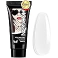 Morovan Poly Gel Nail Large Capacity: 60ml White Gel Nail Builder Gel Nail Gel Trendy Nail Art Design Nail Extension Gel Salon Nail Easy DIY Salon Nail at Home for Nail Art Beginner & Professional