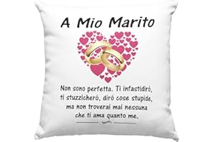 VULFIRE Marito Federa per Cuscino Regalo A mio marito compleanno originale Idee Regali per lui per Natale moglie e marito, Regalo uomo - senza Imbottitura (Bianco, 40_x_40_cm)