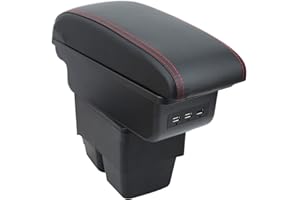 OYHCM Auto Bracciolo Compatible with Ford Fiesta 2009-2017 Bracciolo Console Centrale Braccioli Poggiabraccio Braccio Vano Portaoggetti Doppio Spazio di Archiviazione Nero