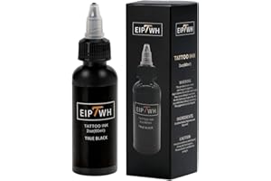 EIPTWH 2 Oz 60ml tinta de Tatuaje Negro, Pintura de Tatuaje Negro Real para el Maquillaje Permanente de Liner & Shader Tinta de Tatuaje Estándar Británica Artículo de Tatuaje Negro