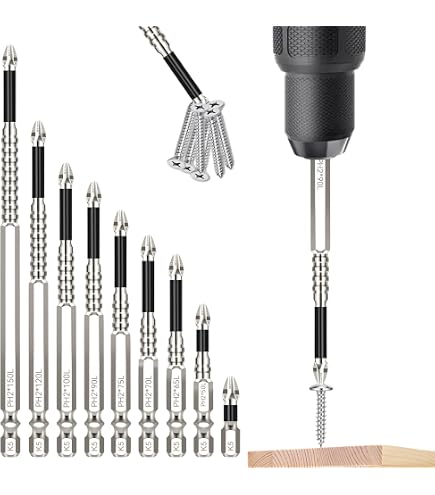 Magnetische Schraubendreher-Bitset – Starke Neodym-Magnete, Rutschfest, Für Akku-Schrauber & Bohrer. 9 Größen Von 25 Bis 150 Mm.