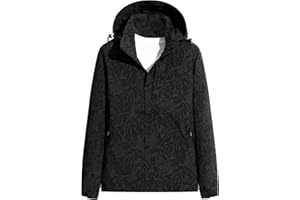 BOTCAM Veste softshell pour femme - Imprimé tendance - Veste à capuche solide - Vestes de sport d'extérieur - Veste fonctionnelle coupe-vent et imperméable - Veste demi-saison printemps et automne - Grandes