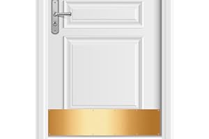 FABBAY 2 Pieces Door Kick Plate Kick Plates for Exterior Doors Aluminum Kick Plate for Doors Decor Avoid The Door from Kicking (Gold,6 x 34 Inches)