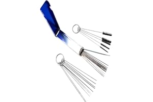 M/L Ensemble de fils de nettoyage Carb Jet - Ensemble de 3 nettoyants pour carburateurs pour moto de soudeur ATV, fils de nettoyage Aiguilles de nettoyage Brosses en nylon Kit d'outils de nettoyage Misoye