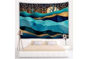 HODEACC Nature Moon Landscape Tapestry Wall Hanging,Abstract Mountain Starry Sky Tapestries Décor Living Room Bedroom Tapestry Home Dorm Decor,78.7 x 59 inch