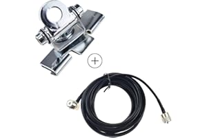 HUANUO RB-400 Support de montage d'antenne radio mobile avec câble de montage à clip de 5 m PL259 SO239 Cpmmectpr sur le couvercle du coffre hayon universel pour autoradio WOUXUN KENWOOD BAOFENG MOTOROLA