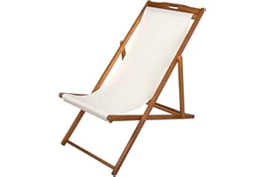 AKTIVE Jardin 61027-Chaise Longue Pliante en Bois Acacia Garden, Polyester, 59 x 100 x 94 cm