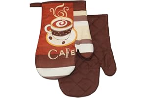 ‎EUROMAT Euromat 2 TLG. Set Topfhandschuhe mit Magnet Grillhandschuhe Backhandschuhe Ofenhandschuhe Kochhandschuhe Küchenhandschuhe Coffee FS40- Braun Beige