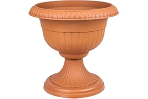Pot de Fleur en Plastique Roma avec Soutien, ht. 45.5 cm, en Terre Cuite
