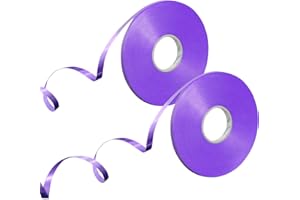 50m X 2 Rolls Purple Ribbon for Balloons, Mooshy Purple Curling Ribbon 5mm String for Balloons Birthday Wedding Christmas Festival Party Decorations Gift Crafts Wrapping Flower