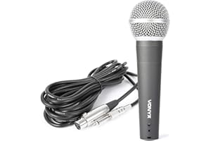 VONYX DM58 Dynamic Microphone with 5m XLR to 6.35mm Jack Cable, Professional Cardioid Mic for Vocal Singing, Speech, Karaoke, DJ and Live PA Performance, Metal Body, Built-in Pop Shield
