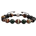 Semita Chakra Healing Gemstone Beaded Bracelet made with Blood Stone, Tigers Eye, Onyx, Tibetian Agate for Strength